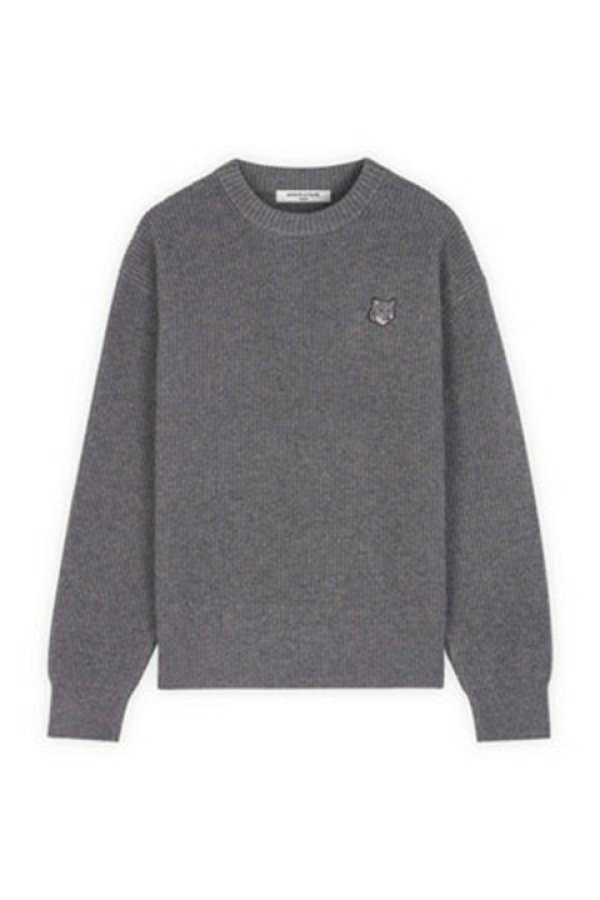 画像1: MAISON KITSUNE メゾンキツネ TONAL FOX HEAD PATCH COMFORT RIBBED JUMPER{-BDA} (1)