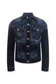 画像1: Cout De La Liberte コート デ ラ リベルテ Johnny-Stretch Suede Denim Trucker Jacket{-BDA} (1)