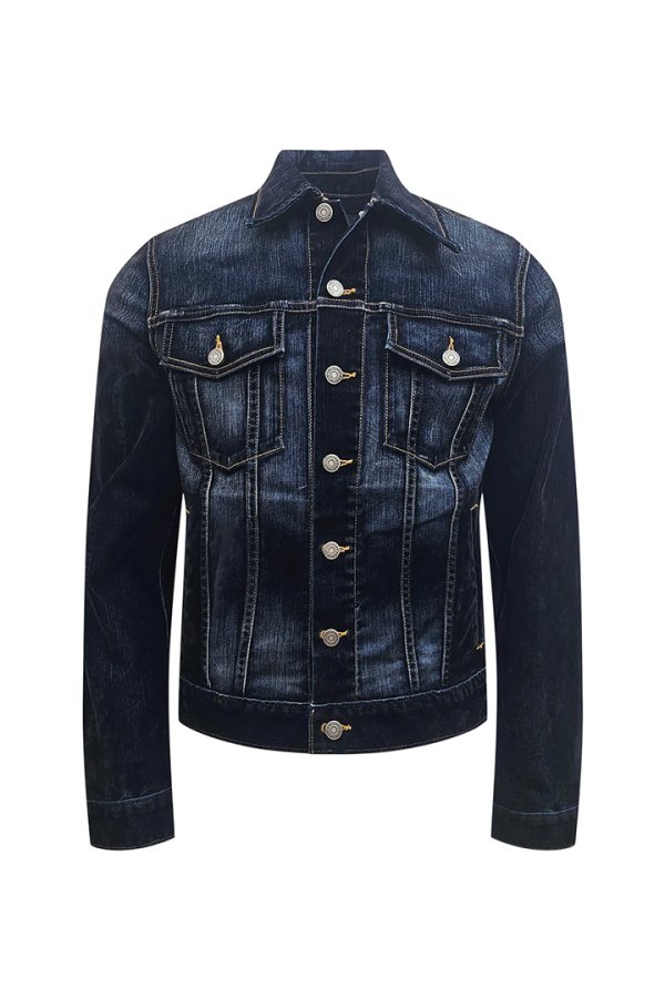 画像1: Cout De La Liberte コート デ ラ リベルテ Johnny-Stretch Suede Denim Trucker Jacket{-BDA} (1)