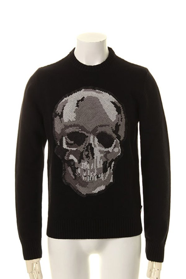 画像1: 【 50%OFF セール｜184,800円→92,400円】 PHILIPP PLEIN HOMME フィリッププレインオム Pullover Round Neck LS"Car"{A17C MKO0202 PKN002N-AGA} (1)