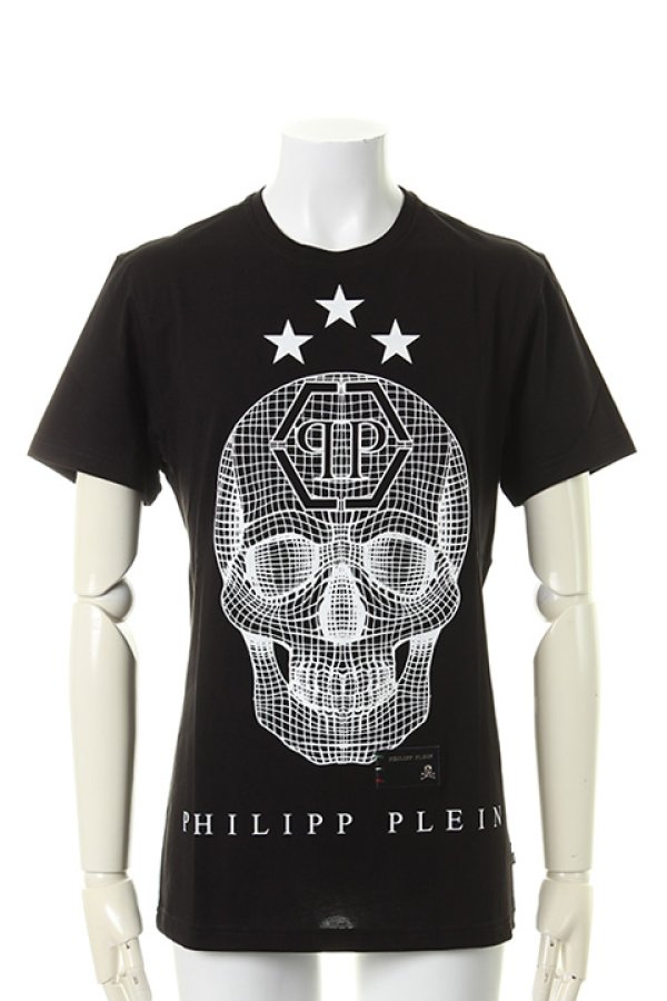 画像1: 【 50%OFF セール｜56,100円→28,050円】 PHILIPP PLEIN HOMME フィリッププレインオム T-shirt Round Neck SS "Sav something"{-AHS} (1)