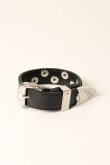 画像1: el conductorH コンダクター LEATHER TRAPEZOID STUDS BRACELET{-BDA} (1)