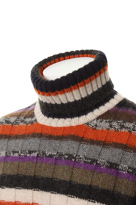 ETRO エトロ COLLO ALTO RIGA SHET タートルニット{14078-9571-8000