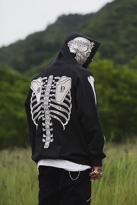 MAYO メイヨー MAYO BONES Embroidery Hoodie{-BCA} - underbar