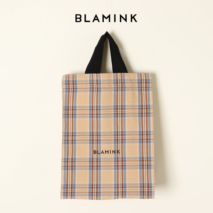 SOLD}BLAMINK ブラミンク R PE CHK TOTE BAG バッグ{7932-299-0123-BEG