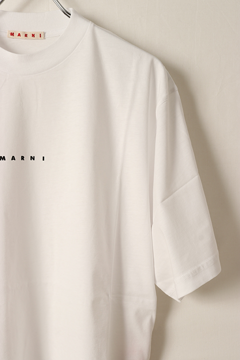 MARNI マルニ ロゴ入りオーガニックコットン Tシャツ(ボクシーフィット){HUMU0223P1USCS87LOW01-BDS} -  underbar